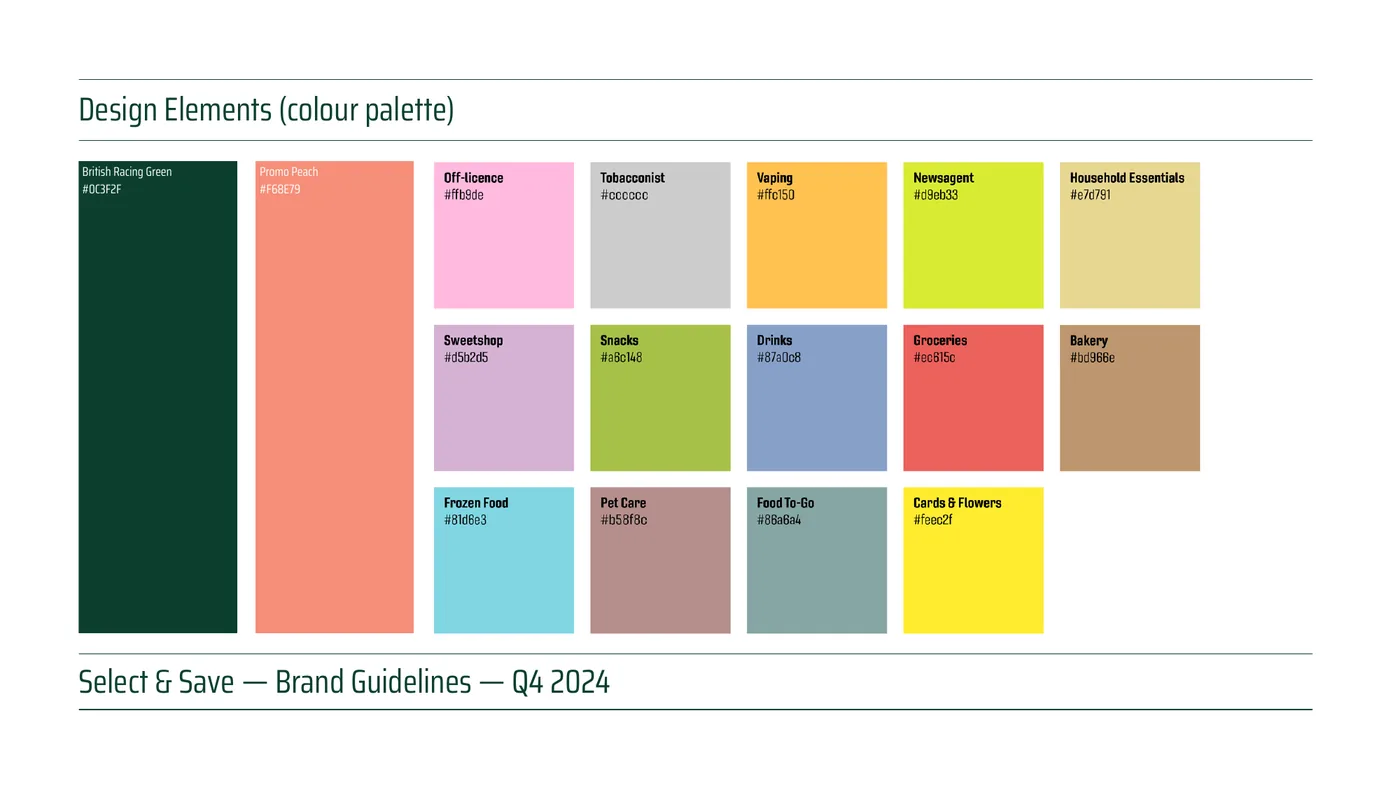 The Select and Save colour palette