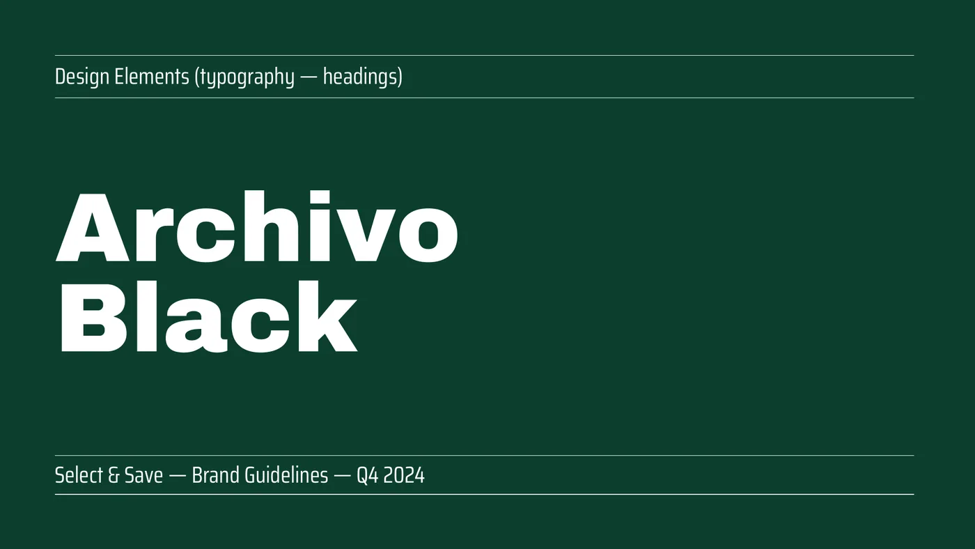Archivo Black, the heading typeface