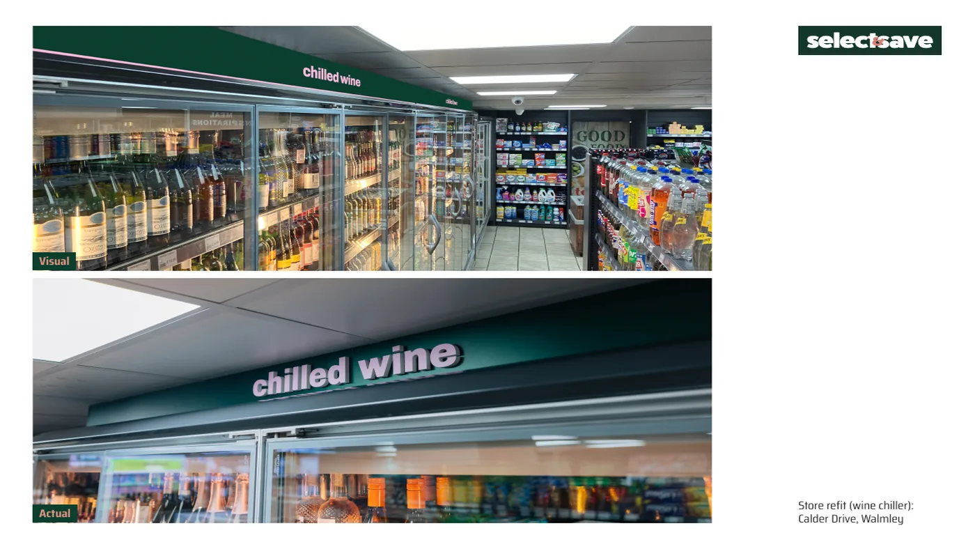 Wine chiller, visual against the finished refit