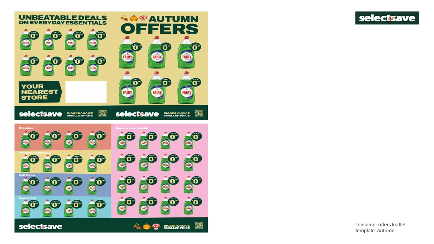 Consumer offers leaflet, autumn template