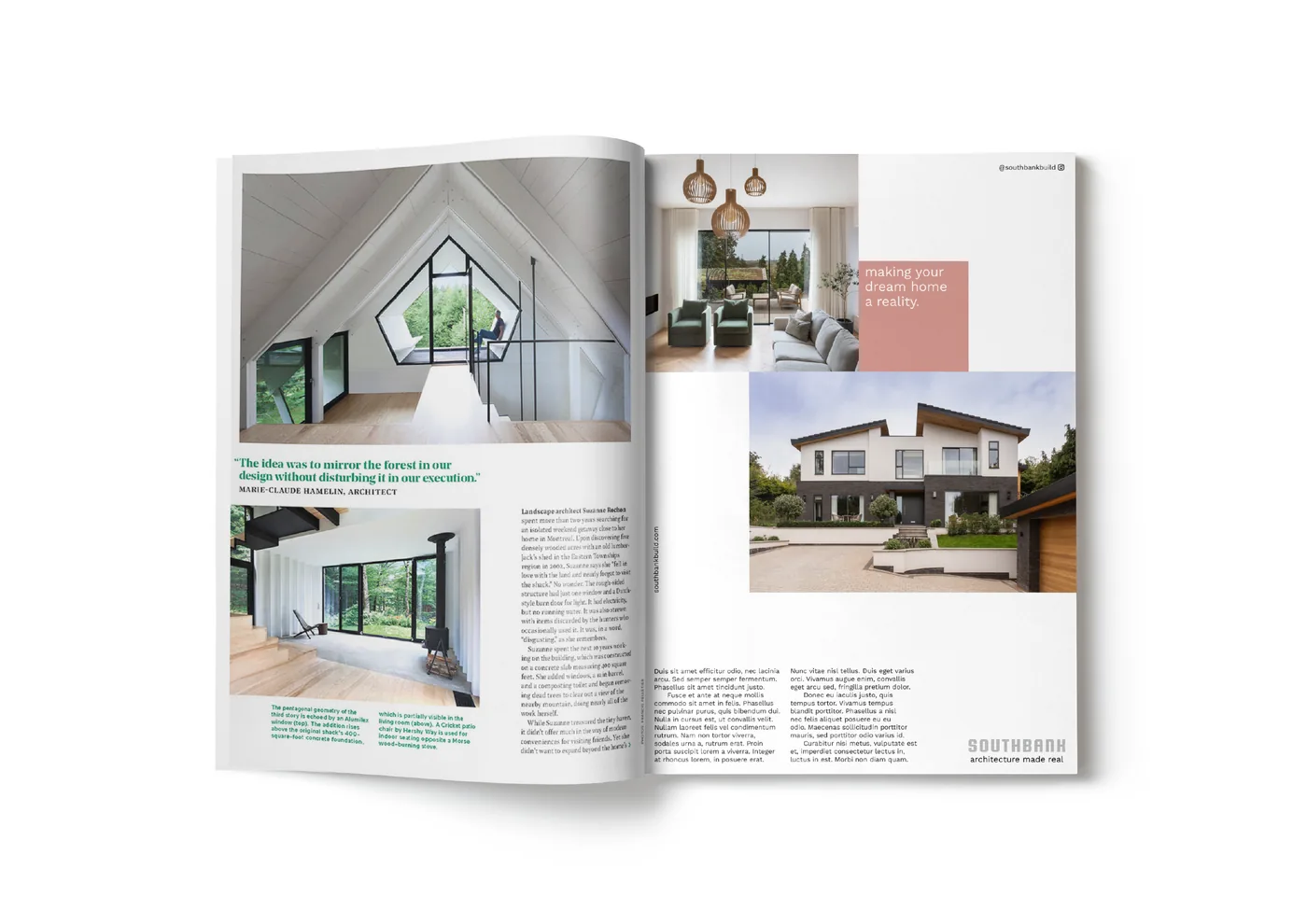 Printed newsletter spread