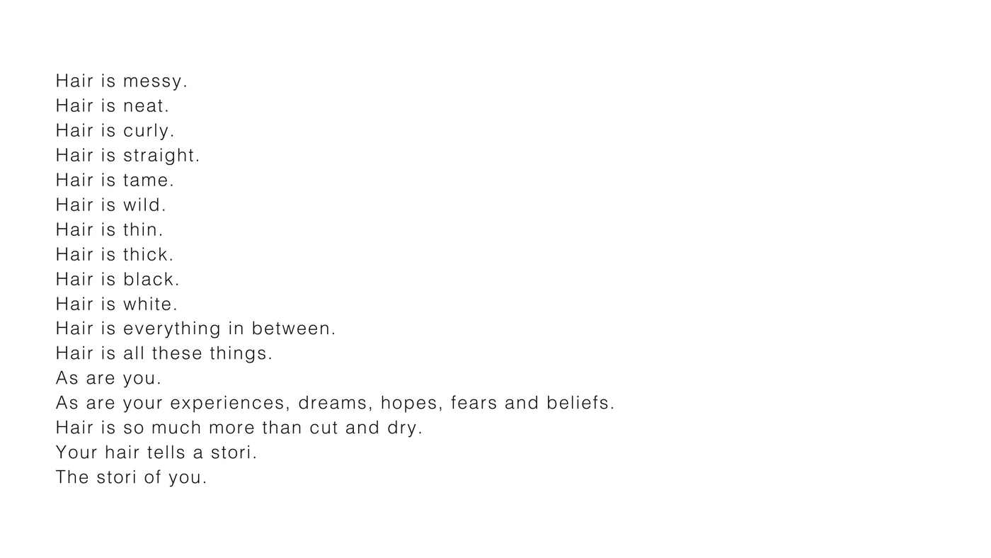 Brand manifesto, hair is everything in between
