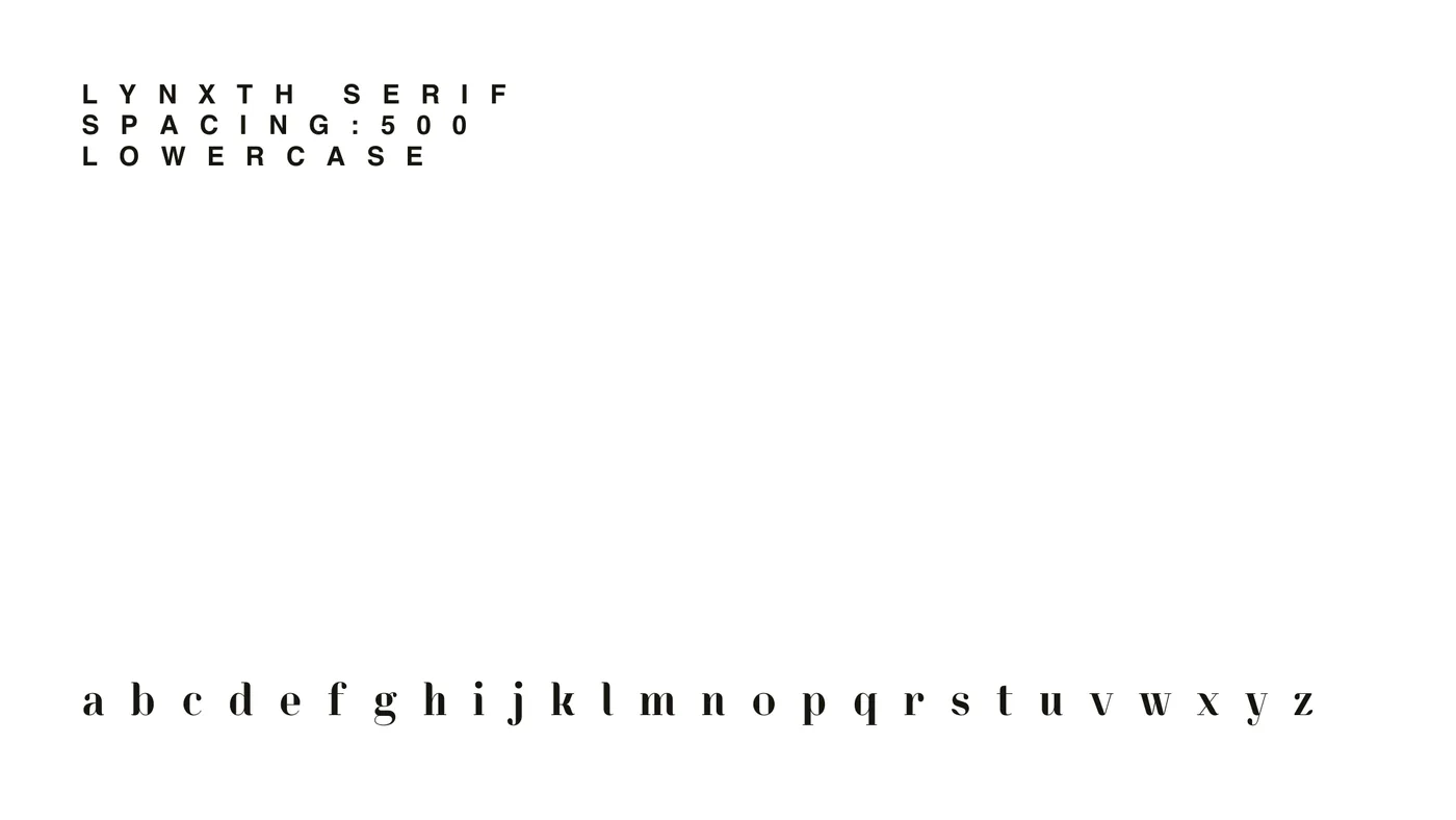 Lynx Th Serif specimen