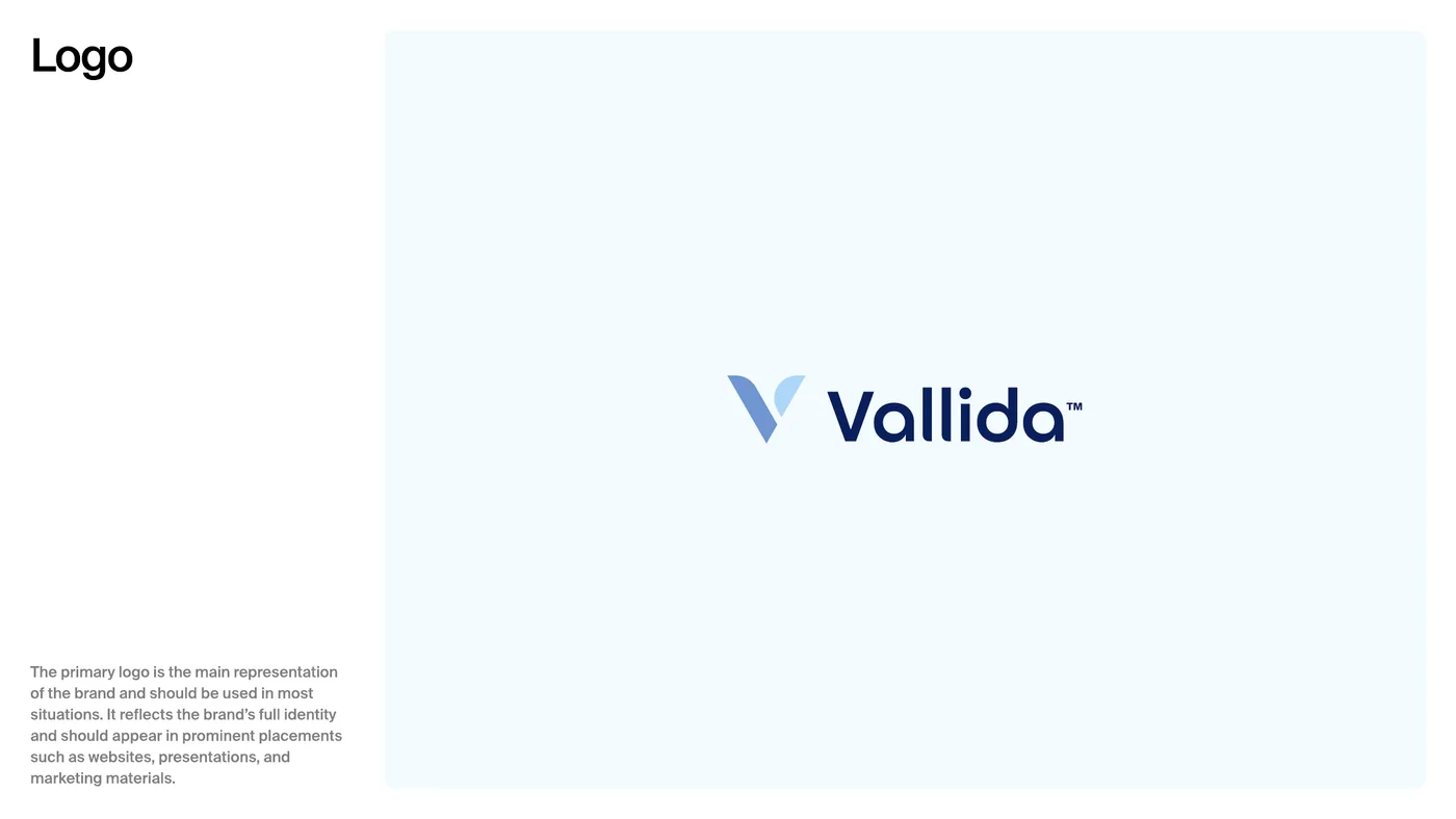 The primary Vallida logo