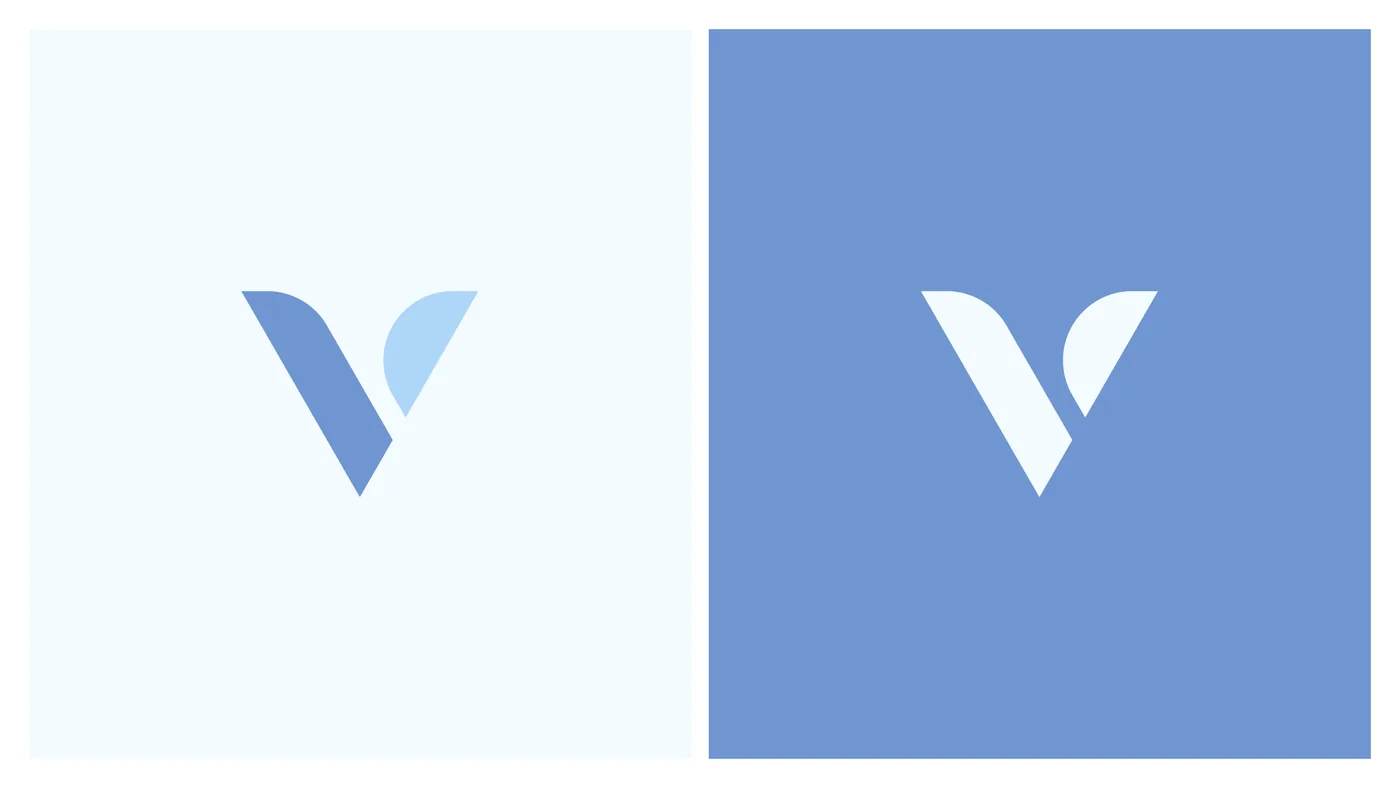The logo on a colour field