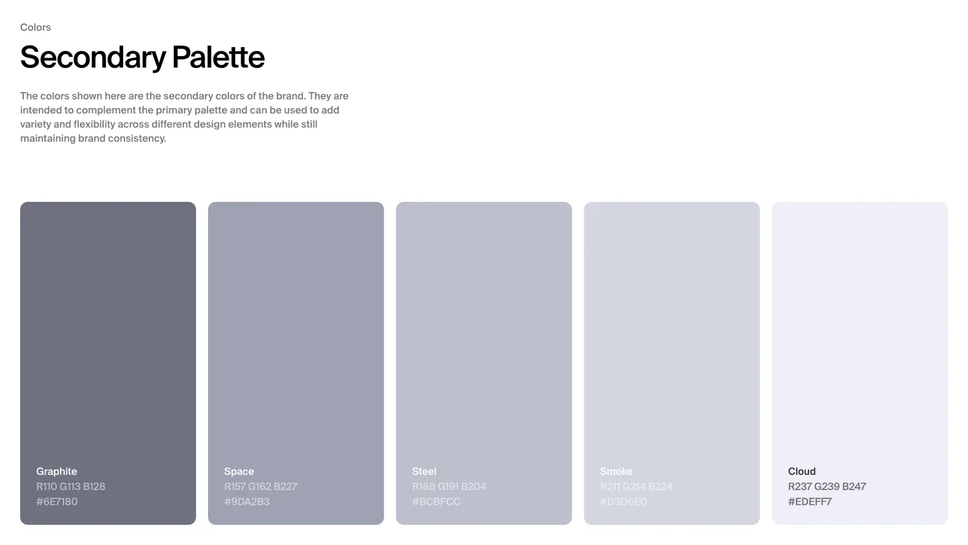 The secondary colour palette