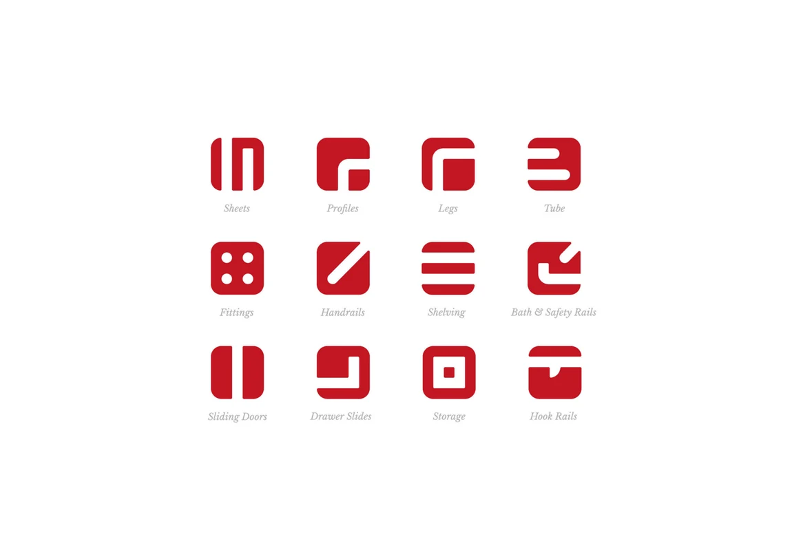 The twelve Rothley range icons
